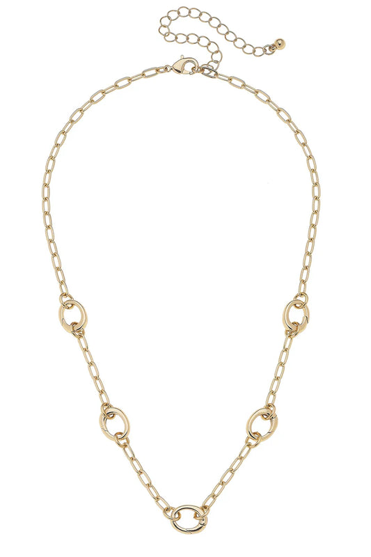 Sierra Dainty Charm Collector Necklace in Shiny Gold - 15 inch