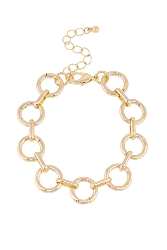 Juliette Charm Collector Bracelet Base in Shiny Gold