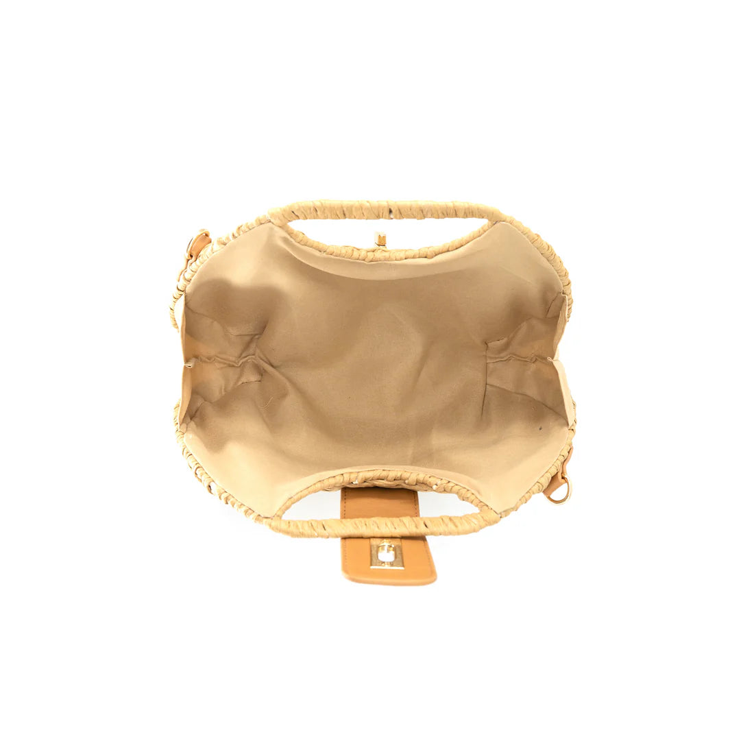 Straw Purse w/Removable Strap, Khaki