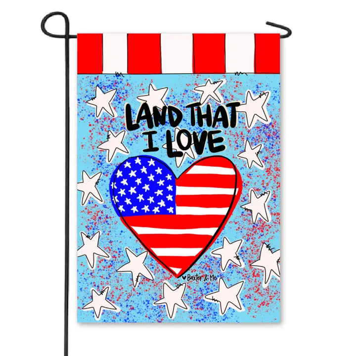 Land That I Love Heart Garden Flag
