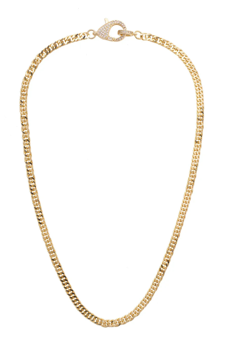 Maggie Pave Carabiner Charm Necklace Base in Shiny