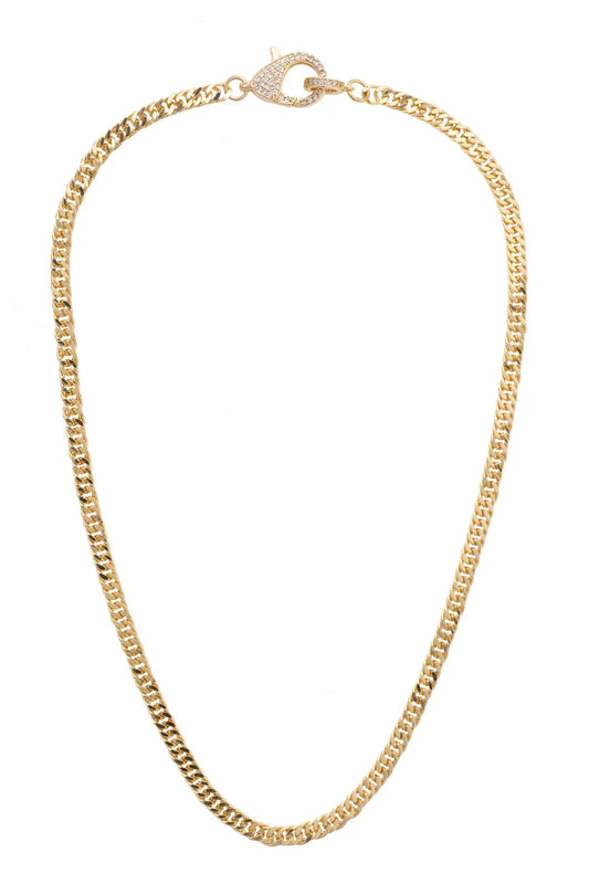 Maggie Pave Carabiner Charm Necklace Base in Shiny