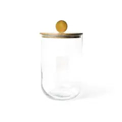 Wood Lid Glass Jar Mini - Size Medium