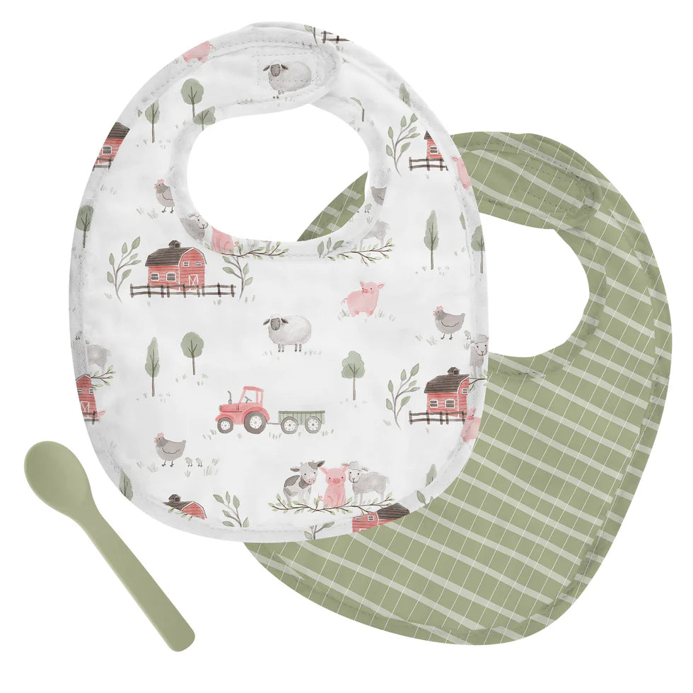 Muslin Bib Set, Farm