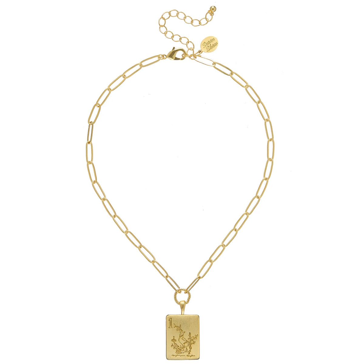 Medium Paperclip Mahjong Pendant Necklace
