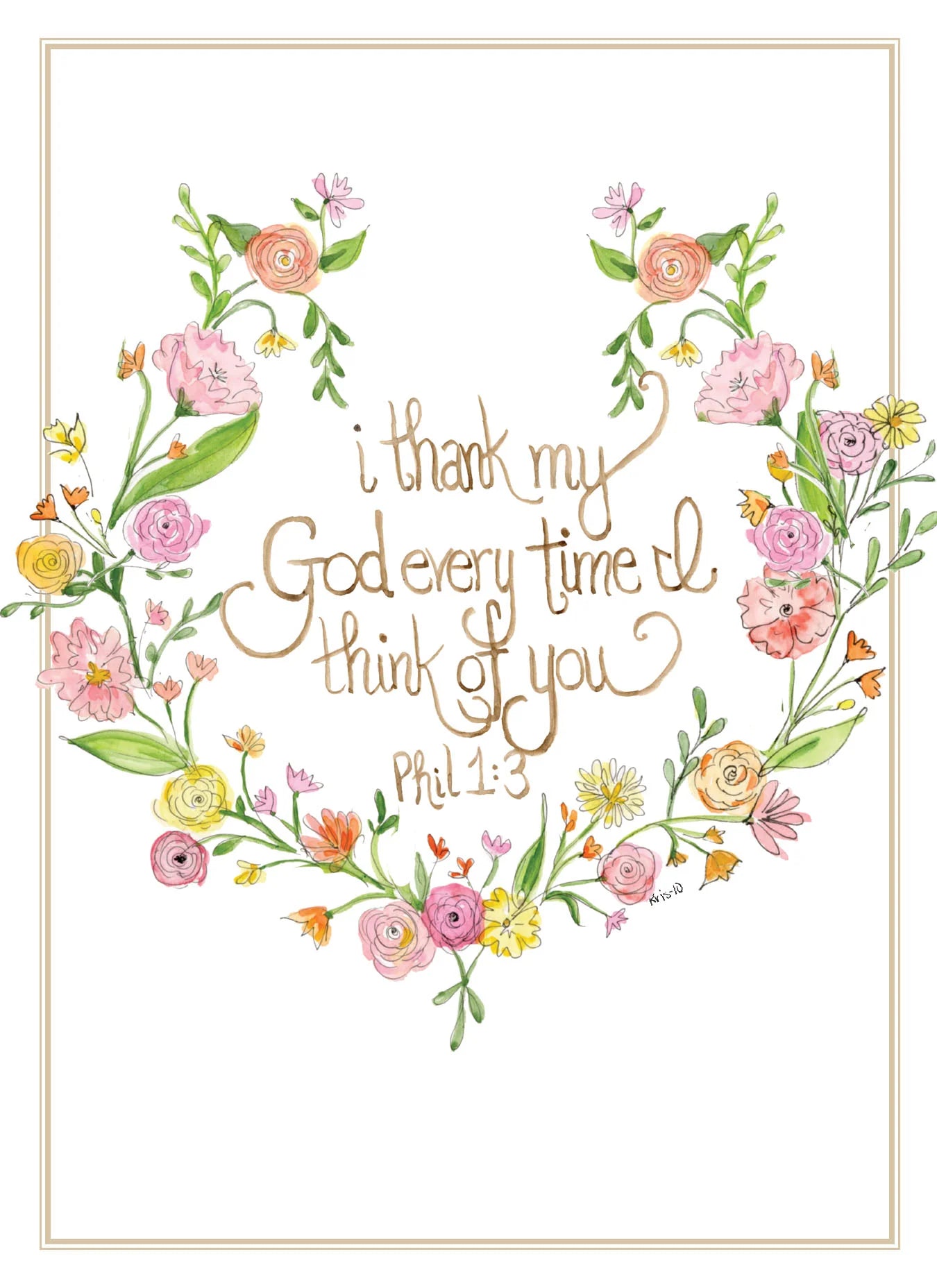 Card, I Thank My God Phil. 1:3