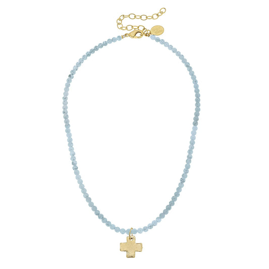 Alys Cross Necklace, Gray