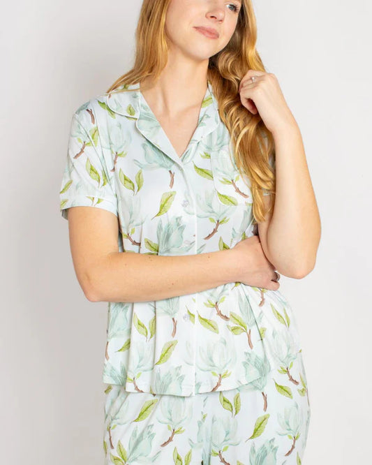 Audrey PJs Short Sleeve Button Top w/ Pants