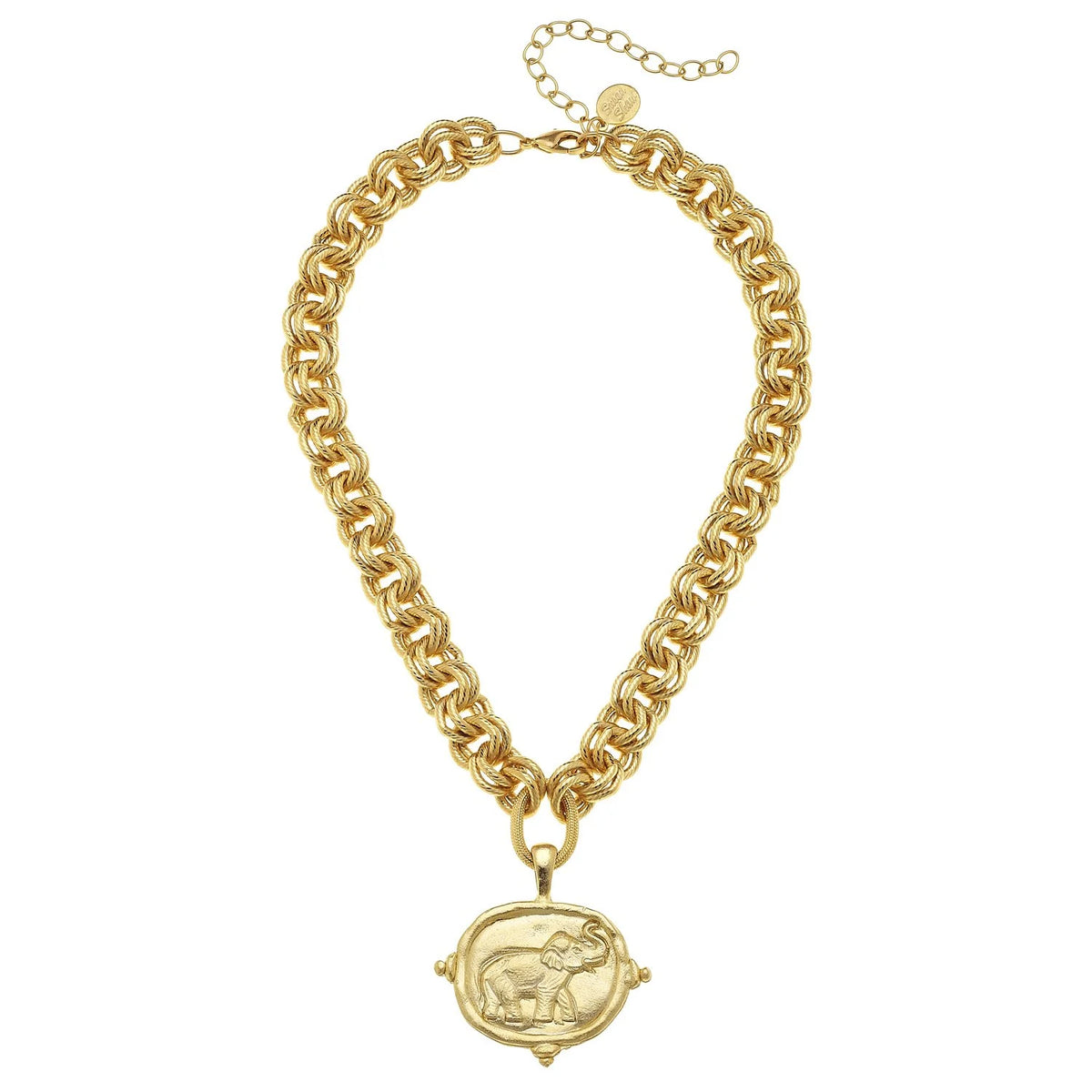 Gold Elephant on Chain Necklace