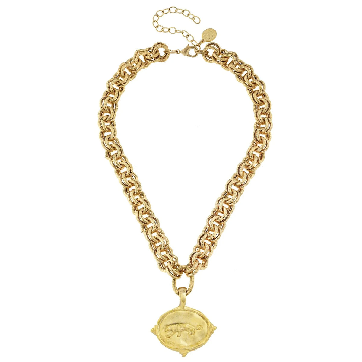 Gold Tiger on Chain Necklace