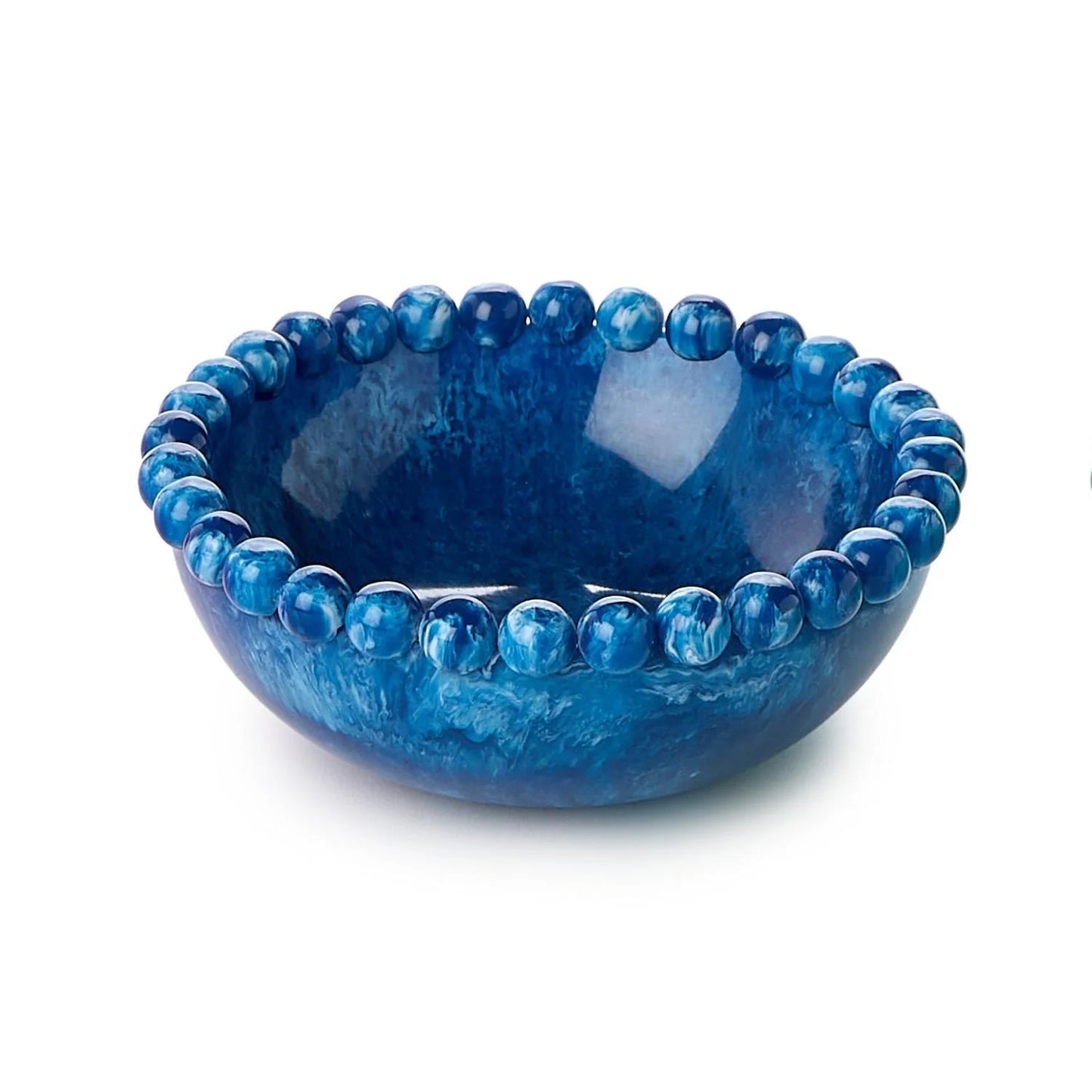 Blue Resin Beaded Rim Bowl