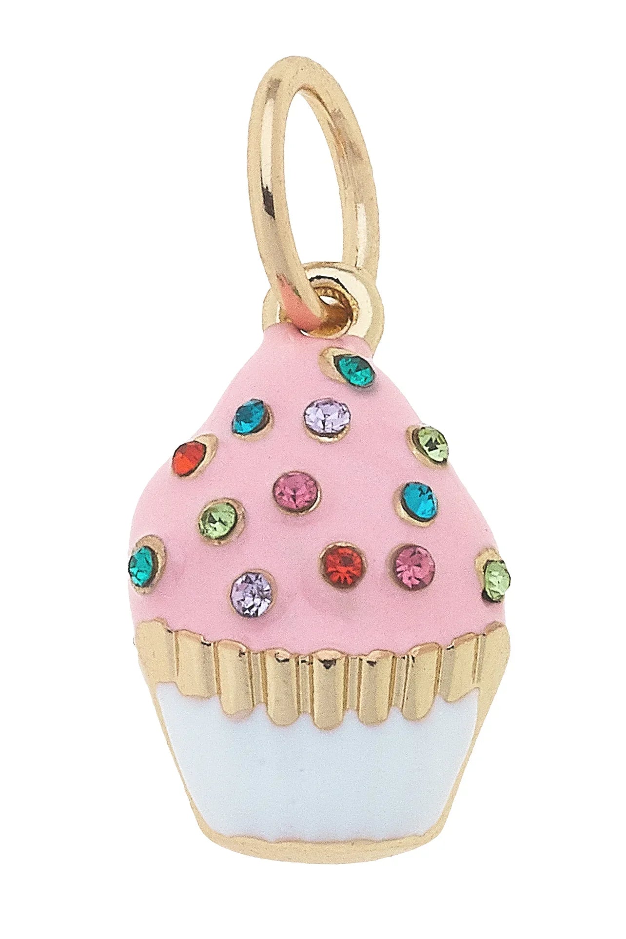 Bejeweled Cupcake Charm in Light Pink