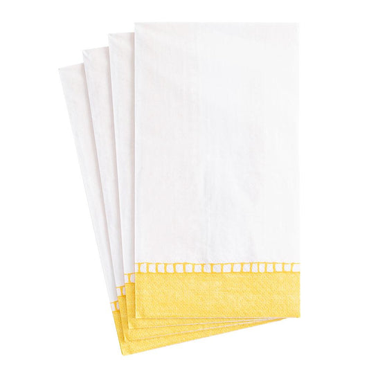 Guest Towels, Linen Border Yellow