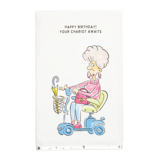 Scooter Birthday Sequin Towel