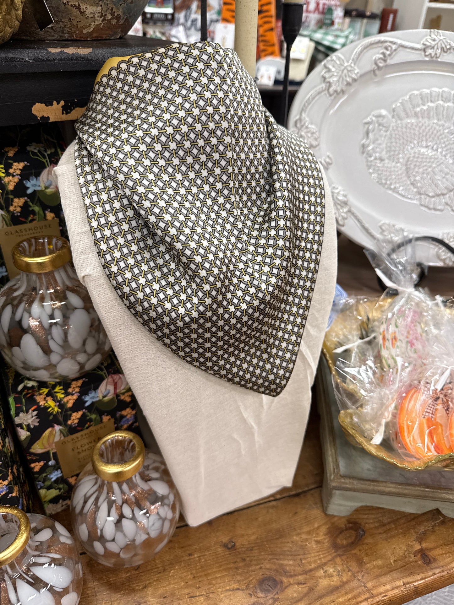 Gray Scarf w/ Yellow Trim