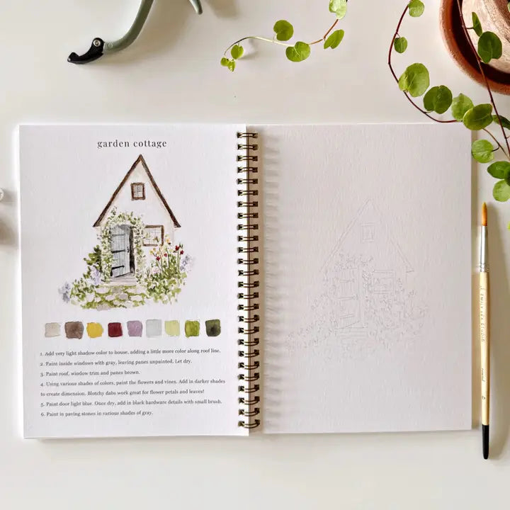 Watercolor Workbook w/ Paint Set, Garden