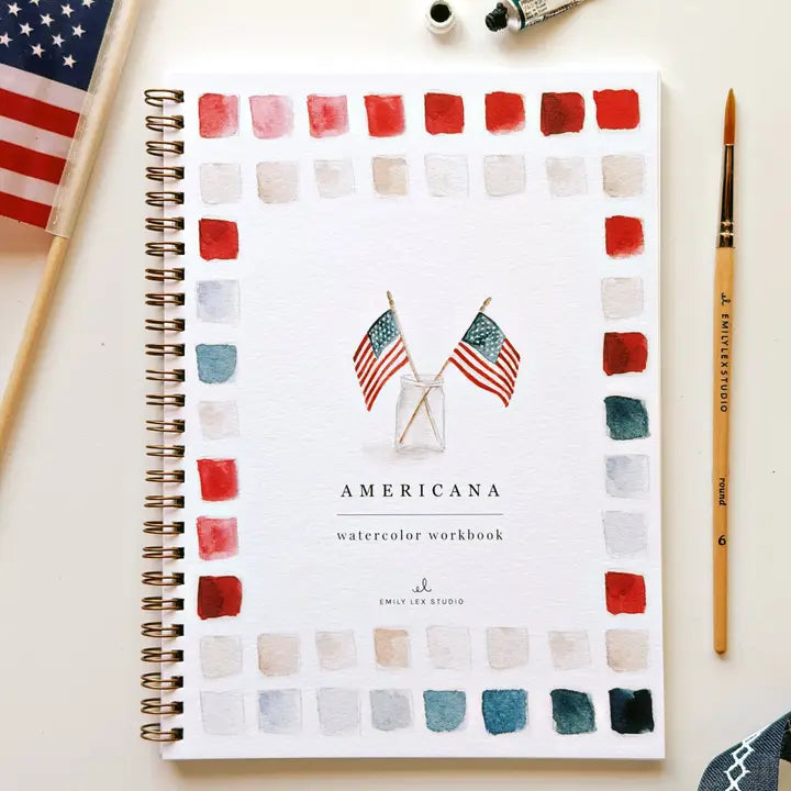 Watercolor Workbook w/ Paint Set, Americana