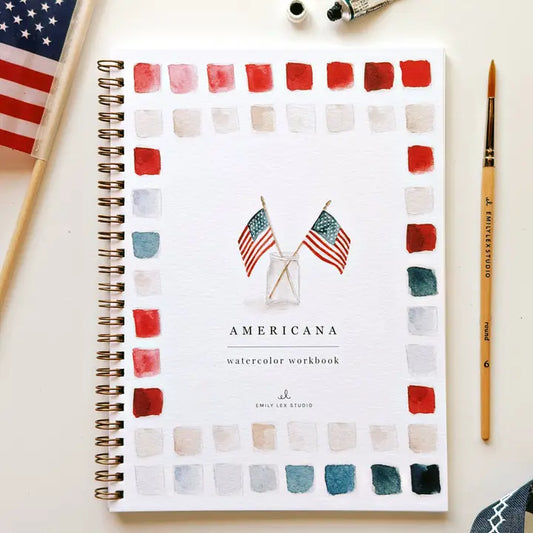 Watercolor Workbook w/ Paint Set, Americana