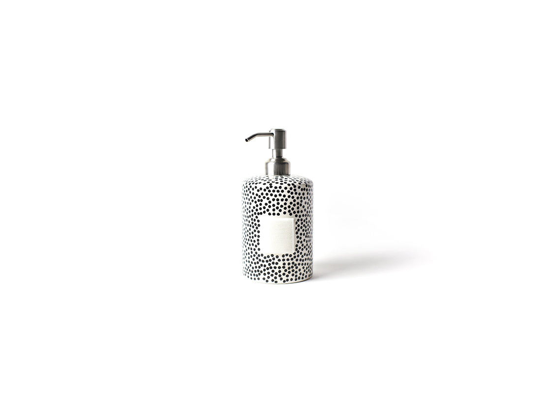 Mini Cylinder Soap Pump, Black Small Dot