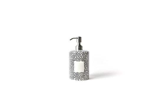 Mini Cylinder Soap Pump, Black Small Dot