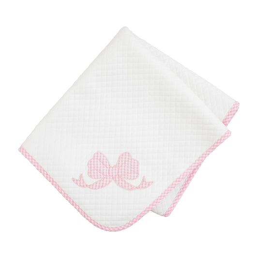 Bow Quilted Blanket, Pink