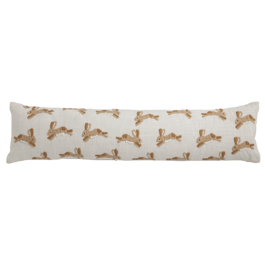 Bunny Embroidery Long Pillow