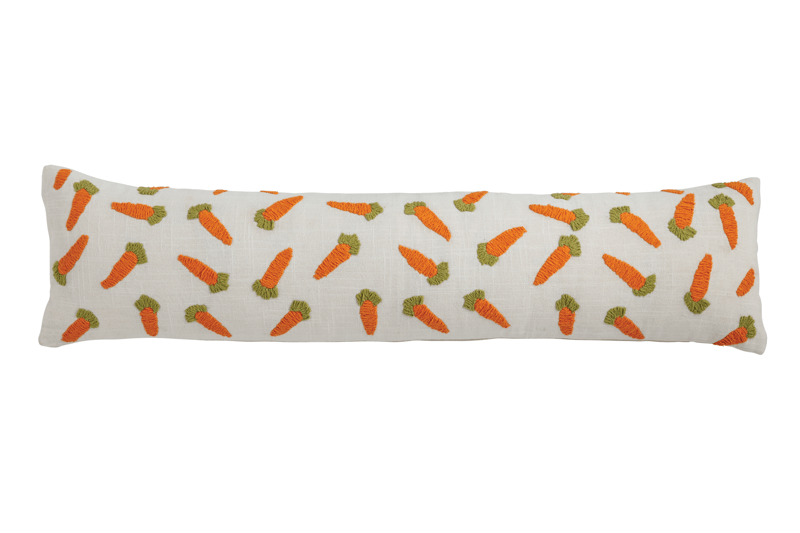 Carrot Embroidery Long Pillow