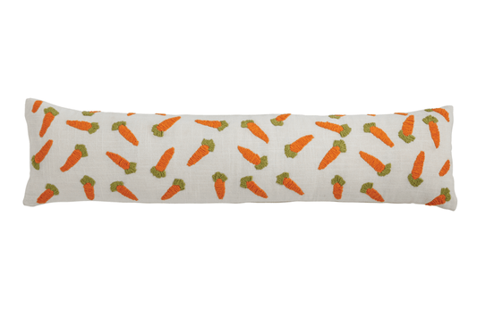 Carrot Embroidery Long Pillow
