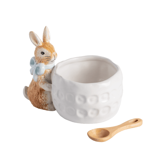 Blue Easter Bunny Dish Set