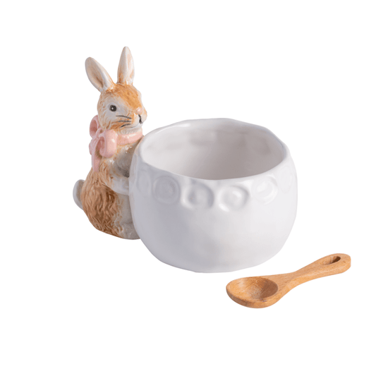 Pink Easter Bunny Dish Set
