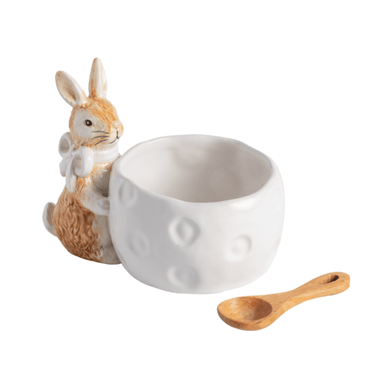 White Easter Bunny Dish Set