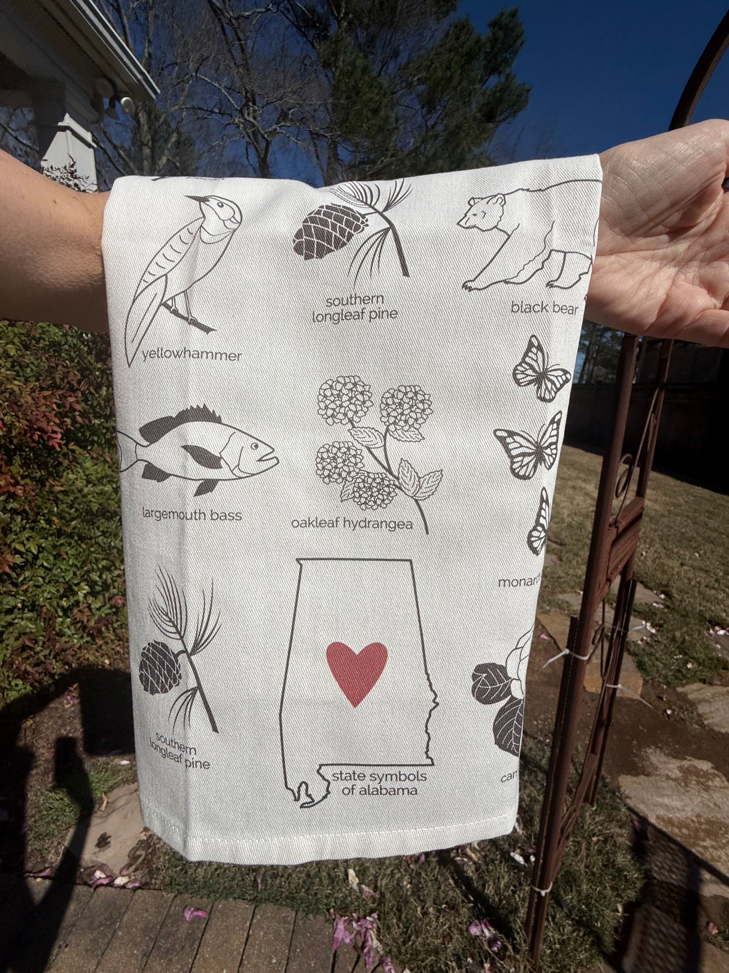 Hand Towel, Love My State, Alabama