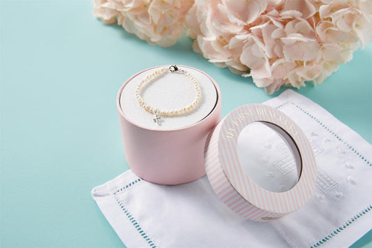 My First Bracelet w/ Pearls & Cross