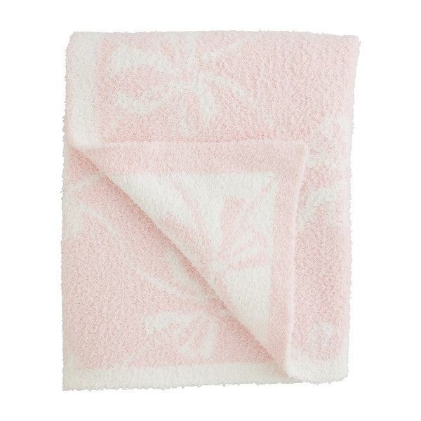 Baby Chenille Blanket Pink Bow