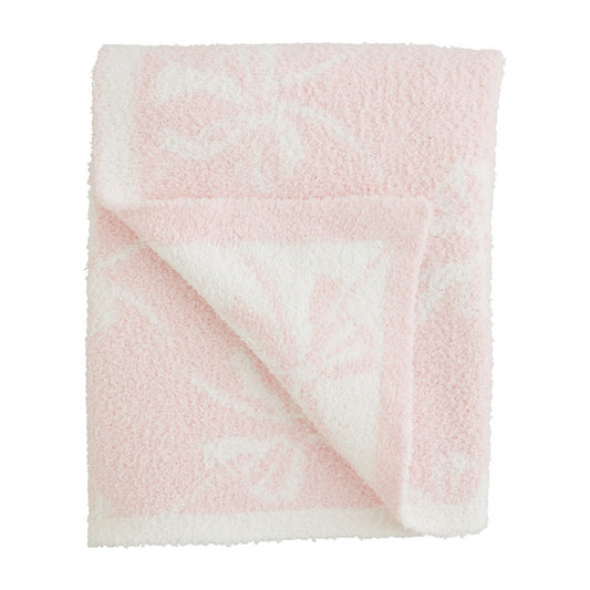 Baby Chenille Blanket Pink Bow