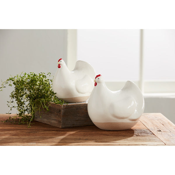Stoneware Hen Decor Large