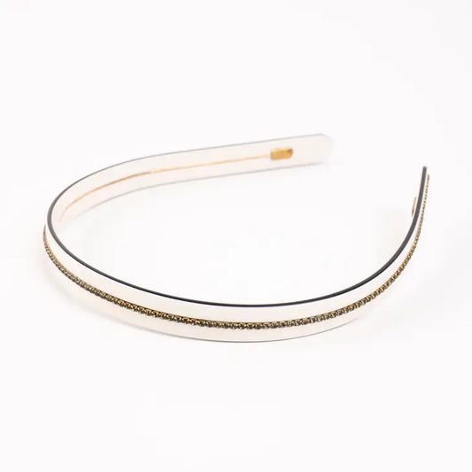 Acetate/Crystal Headband White/Black