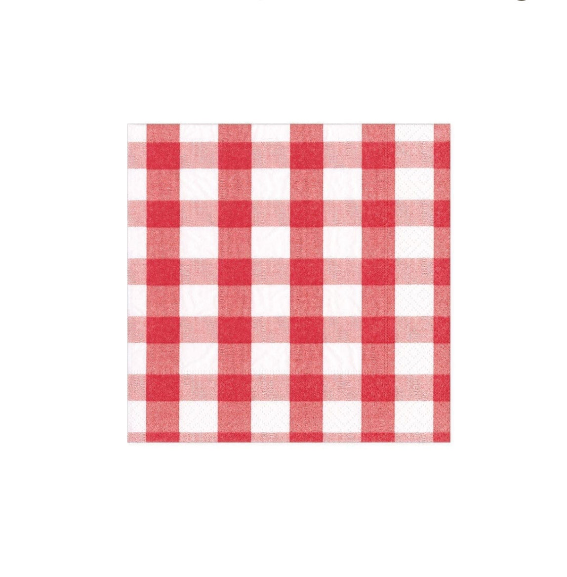 Paper Cocktail Napkins, Gingham Red