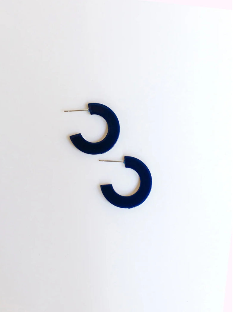 Classic Acrylic Hoops Small Navy