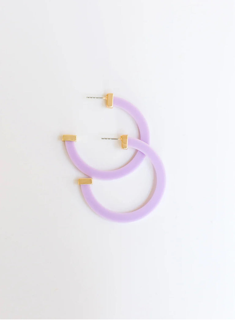 Classic Acrylic Hoops Large Lilac