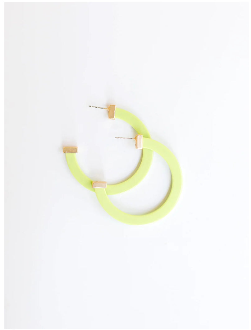 Classic Acrylic Hoops Large Lime