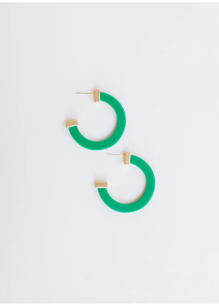 Classic Acrylic Hoops Medium Pine