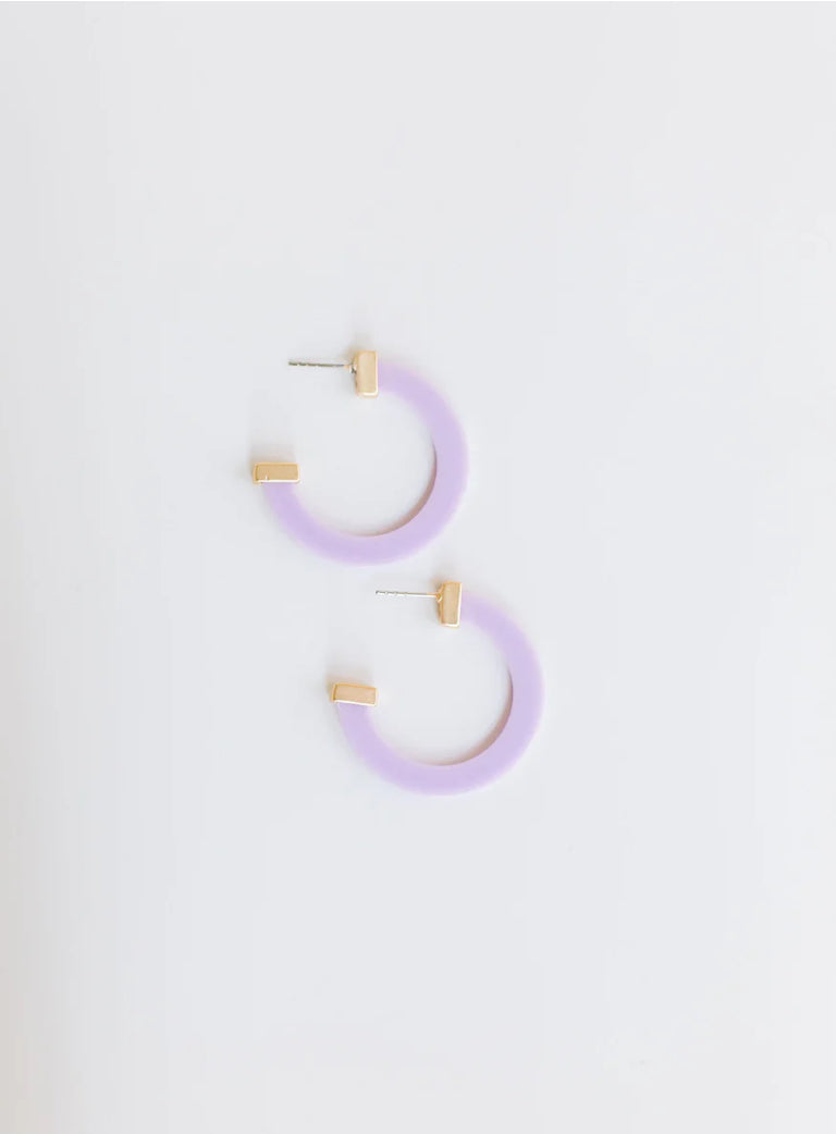 Classic Acrylic Hoops Medium Lilac
