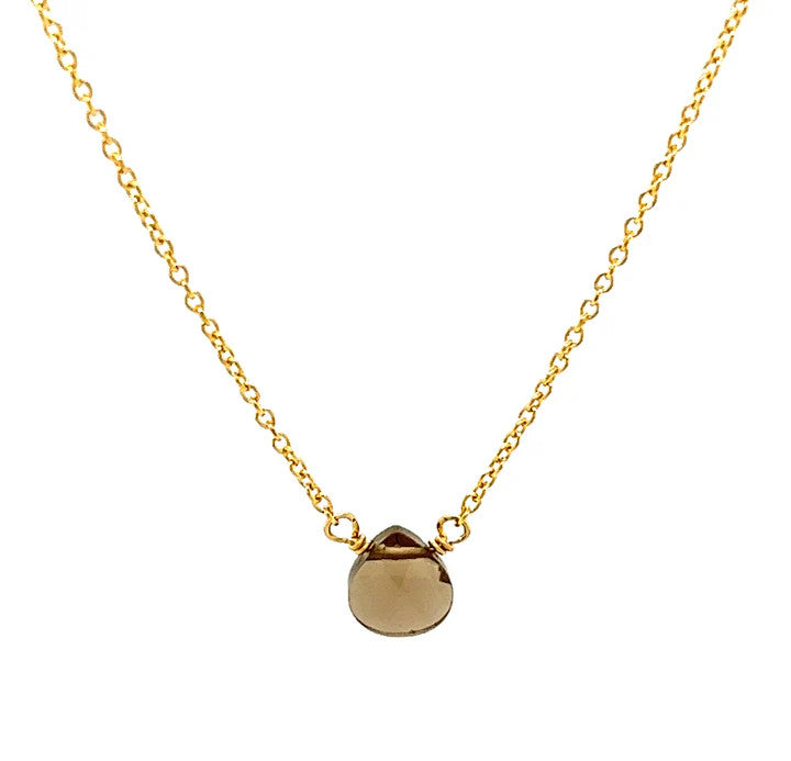 Semi Precious Stone Necklace,  Smokey Topaz