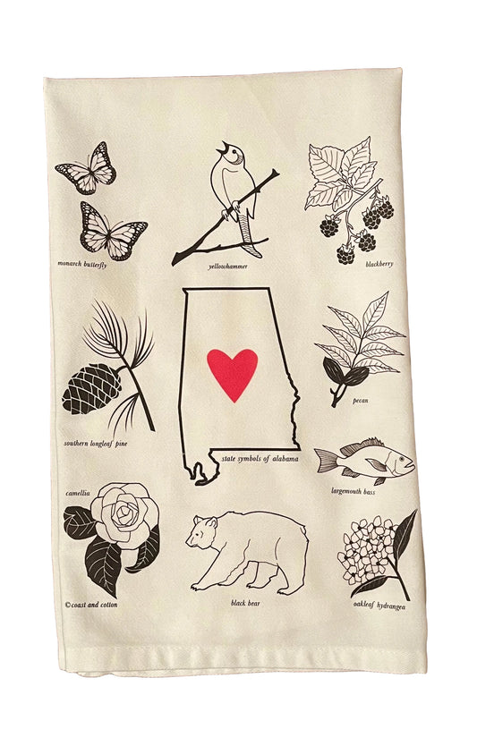 Hand Towel, Love My State, Alabama