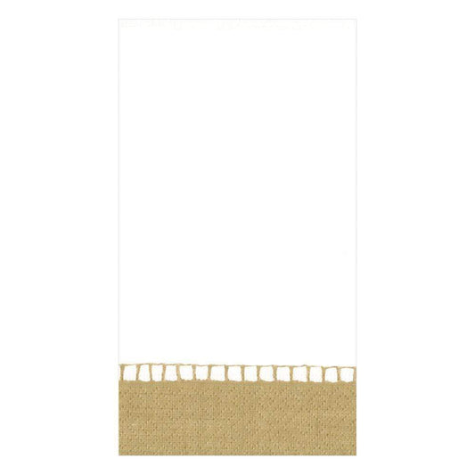 Guest Towel Napkins, Linen Border Gold