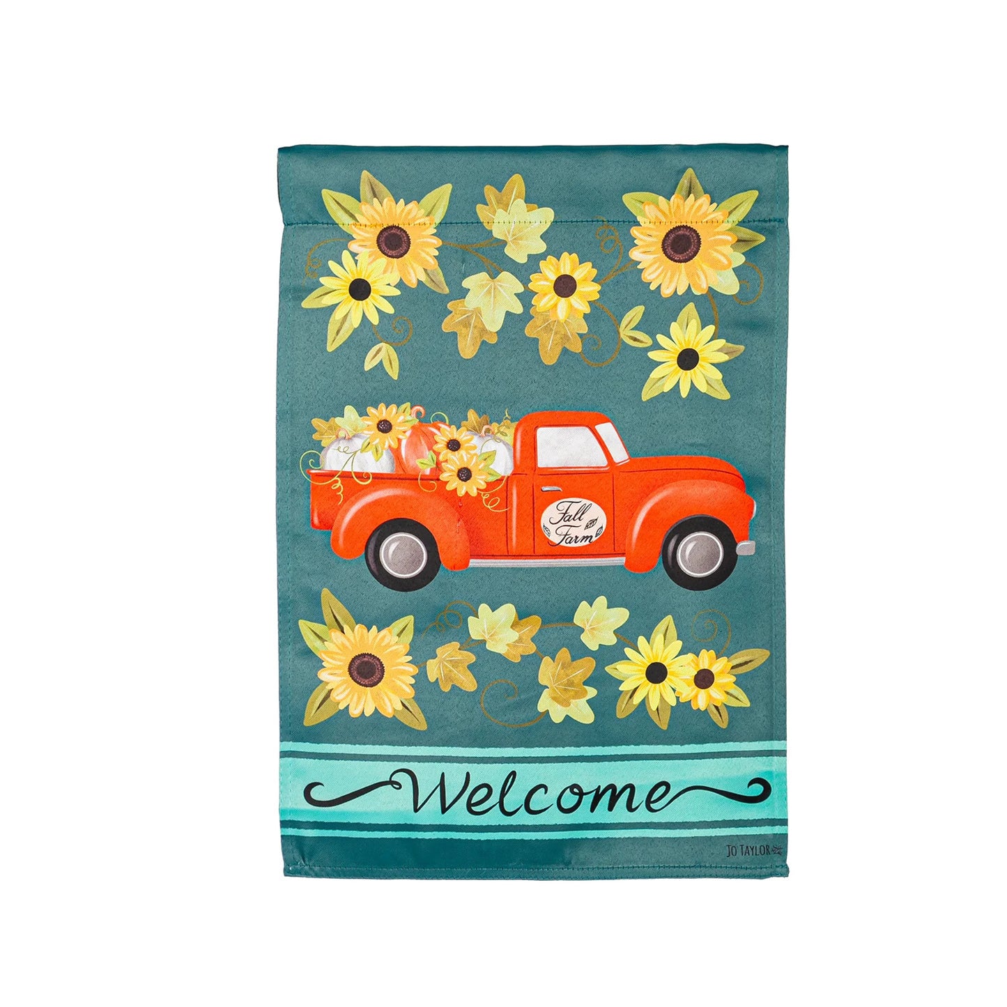 Fall sunflower truck garden flag