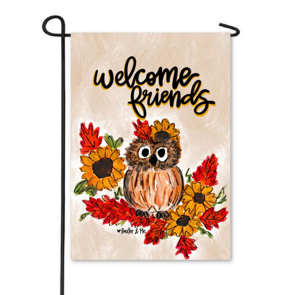 Garden Flag, Owl Welcome Friends