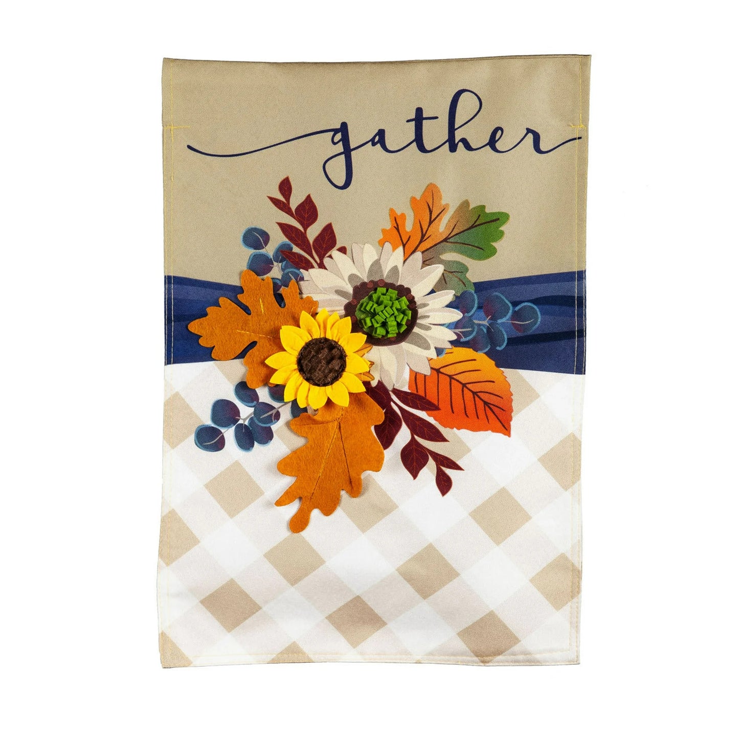 Fall Floral Gather House Linen Flag