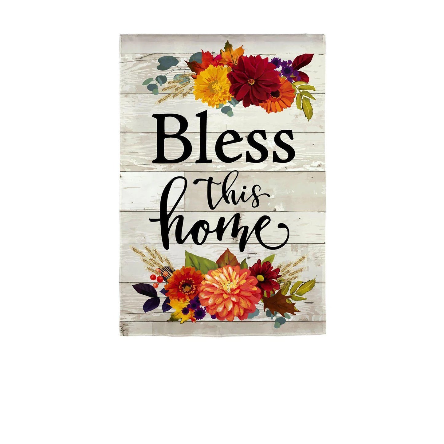 Fall Bless This Home House Burlap Flag